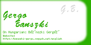 gergo banszki business card